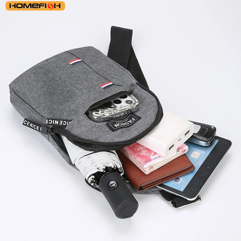 Chest Bag Men'S One Shoulder Crossbody Bag Large Capacity Outdoor Sports and Leisure Fashion Small Shoulder Bag Large